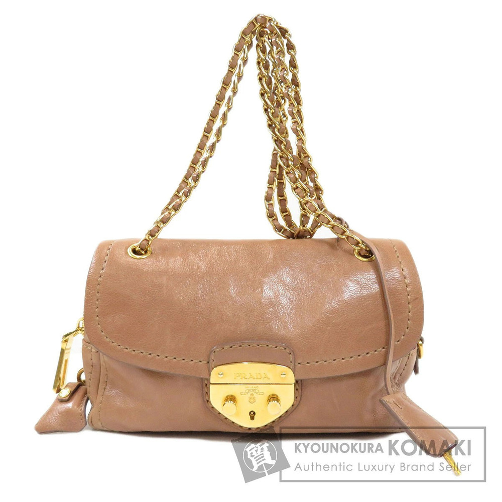 Prada Chain Shoulder Bag Leather